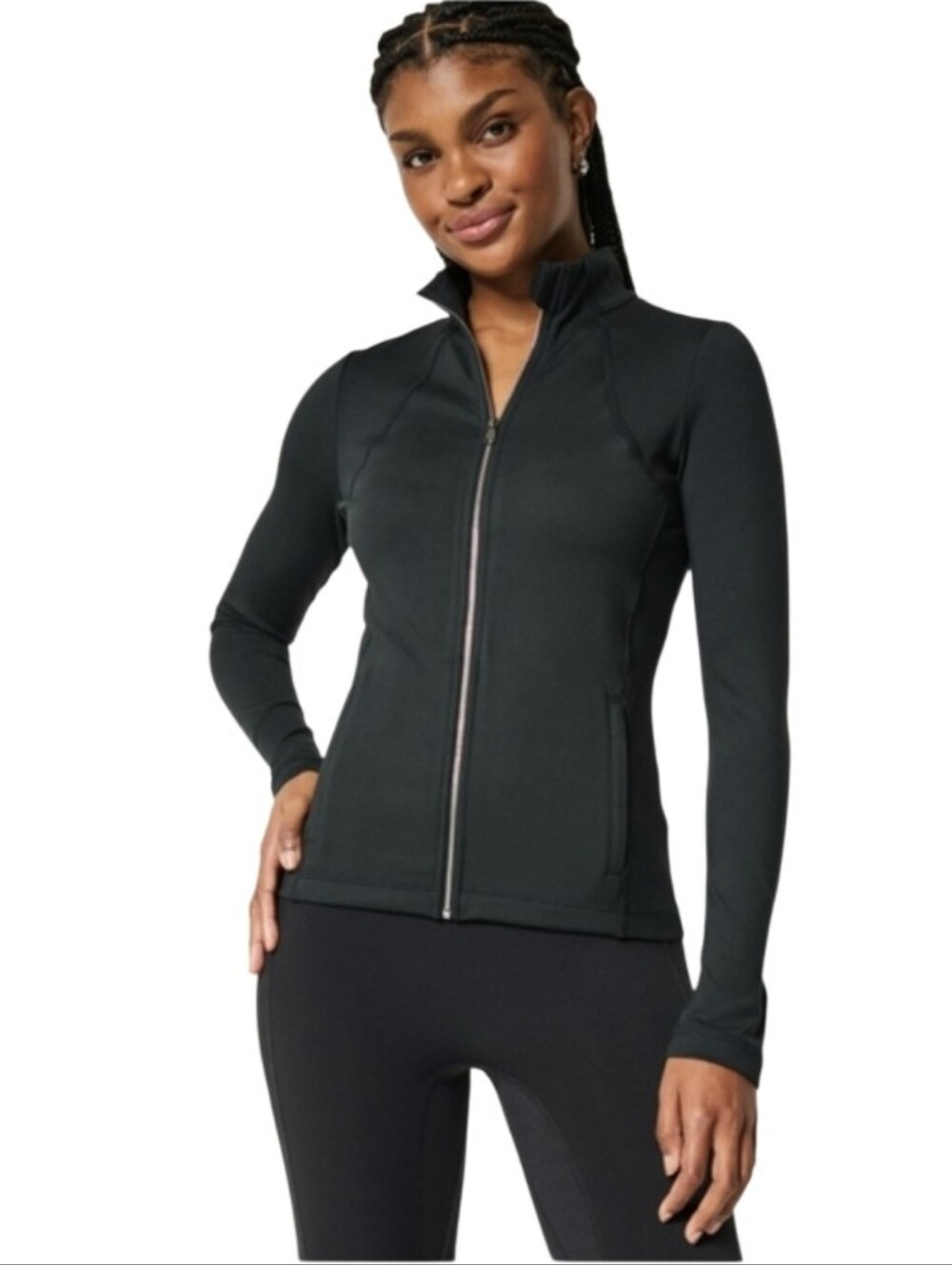 Hollister Gilly Hicks Black Active Recharge  Zip-Up Jacket Women's Small Define